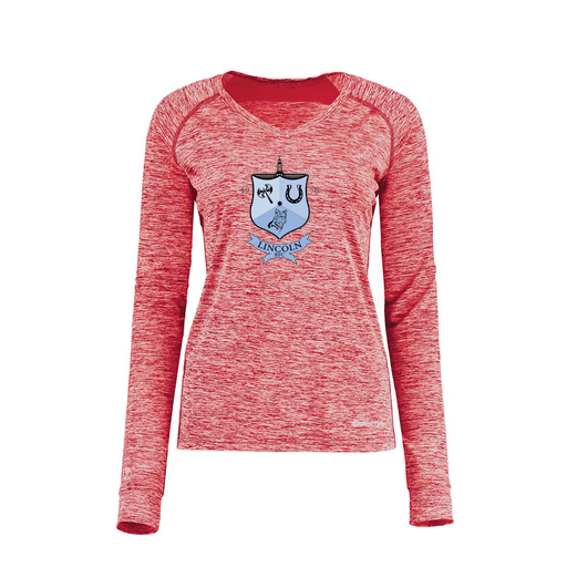 [222770.T20.XS-LOGO1] Ladies Electric Long Sleeve Shirt (Female Adult XS, Red, Logo 1)
