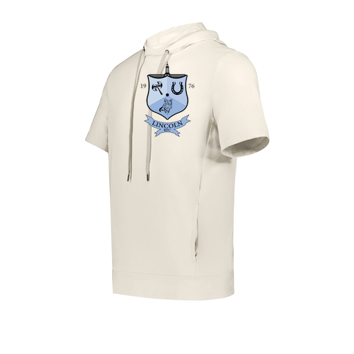 [222505.907.S-LOGO1] Men's Venturs Soft Knit Short Sleeve Hoodie (Adult S, White, Logo 1)