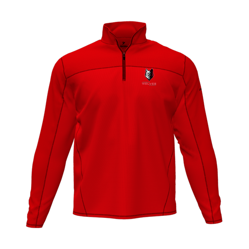 [CUS-DFW-QTRZ-PER-LSL-RED-AS-LOGO2] Quarter Zip Pullover (Adult S, Red, Logo 2)