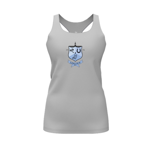 [FT0TRBGY-FYS-LOGO1] Decker Racerback Tank Top (Female Youth S, Gray, Logo 1)