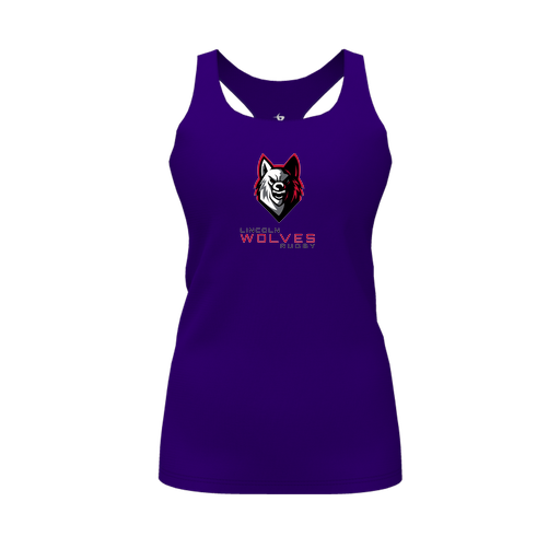 [CUS-DFW-RCBK-PER-PUR-FYS-LOGO1] Racerback Tank Top (Female Youth S, Purple, Logo 1)