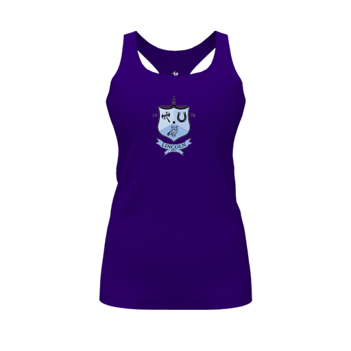 [FT0TRBPP-FYS-LOGO1] Decker Racerback Tank Top (Female Youth S, Purple, Logo 1)