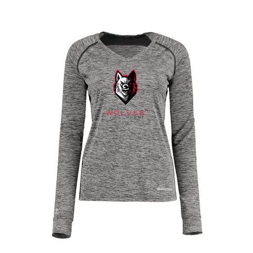 [222770.K94.XS-LOGO1] Ladies Electric Long Sleeve Shirt (Female Adult XS, Black, Logo 1)
