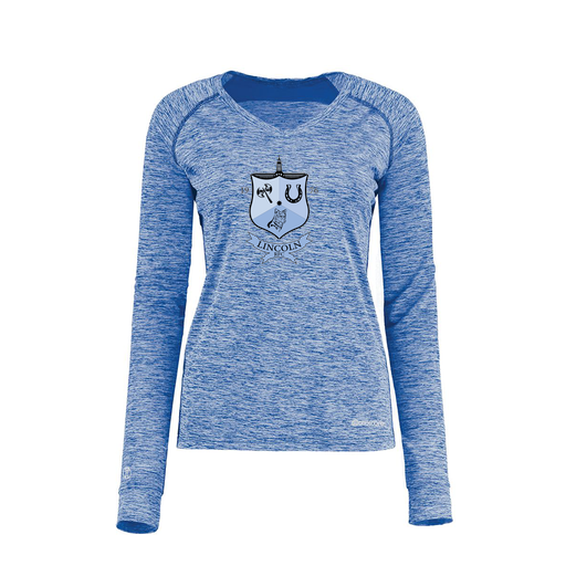 [222770.U55.XS-LOGO1] Ladies Electric Long Sleeve Shirt (Female Adult XS, Royal, Logo 1)