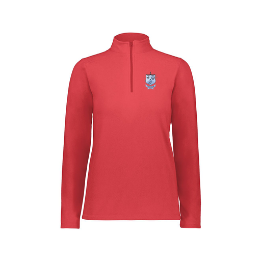 [6864.083.XS-LOGO1] Ladies MicroFleece 1/4 Zip Pullover (Female Adult XS, Red, Logo 1)