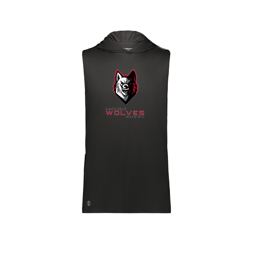 [222590.080.XS-LOGO1] Men's CoolDry Sleeveless Hoodie (Adult XS, Black, Logo 1)