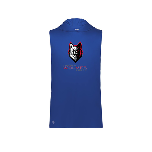 [222590.060.XS-LOGO2] Men's CoolDry Sleeveless Hoodie (Adult XS, Royal, Logo 2)