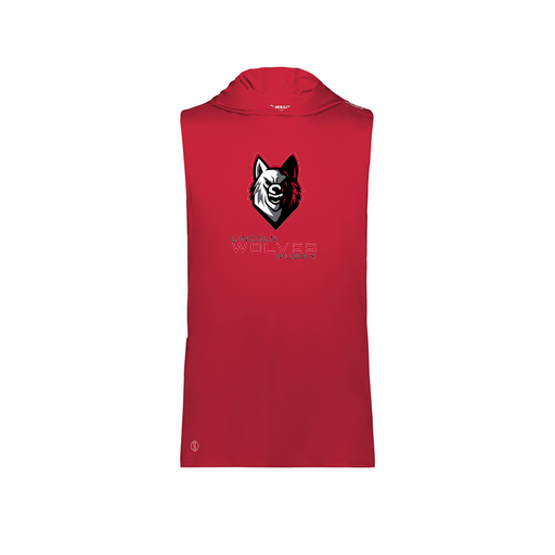 [222590.083.XS-LOGO2] Men's CoolDry Sleeveless Hoodie (Adult XS, Red, Logo 2)