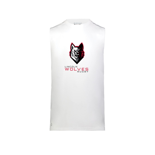 [222593.005.S-LOGO1] Men's CoolDry TankTop (Adult S, White, Logo 1)