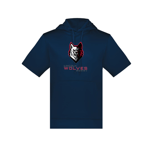 [6871.065.S-LOGO1] Men's Dri Fit Short Sleeve Hoodie (Adult S, Navy, Logo 1)