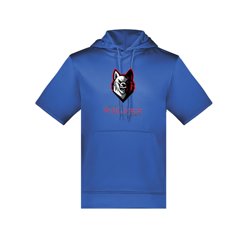 [6871.060.S-LOGO1] Men's Dri Fit Short Sleeve Hoodie (Adult S, Royal, Logo 1)