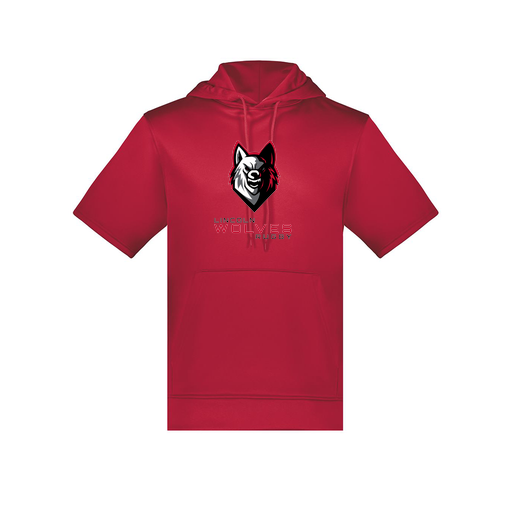 [6871.083.S-LOGO1] Men's Dri Fit Short Sleeve Hoodie (Adult S, Red, Logo 1)
