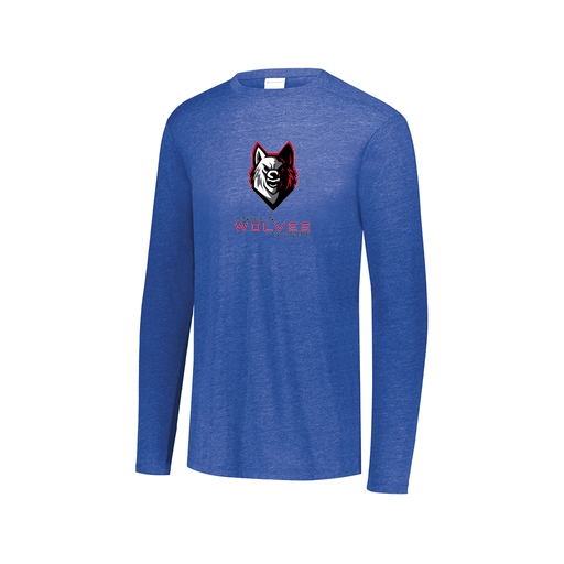 [3075.U55.XS-LOGO1] Decker Men's Tri-Blend T-Shirt - Long Sleeve (Adult XS, Royal, Logo 1)