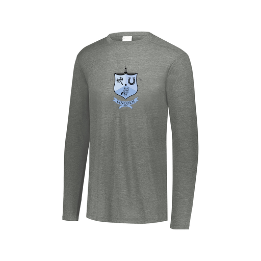 [FTLCUBGY-AXS-LOGO1] Decker Men's Tri-Blend T-Shirt - Long Sleeve (Adult XS, Gray, Logo 1)