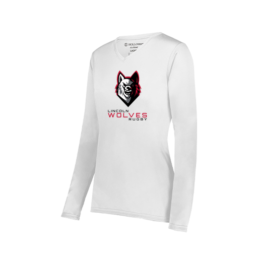[222824.005.S-LOGO1] Ladies LS Smooth Sport Shirt (Female Adult S, White, Logo 1)